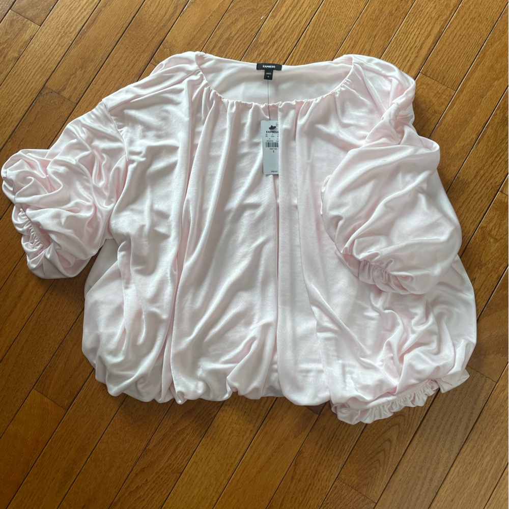 Express Satin Bubble Hem Top NWT